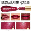 Picture of Oulac Metallic Shine Dark Red Lipstick for Women, High Impact Lipcolor with Moisturizing Creamy Formula, Vegan & Cruelty-Free, Full-Coverage Lip Color 4.3 g/0.15 oz (One Last Kiss (14))