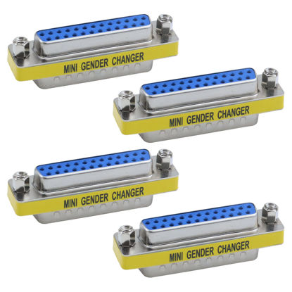 Picture of Antrader 25 Pin VGA SVGA KVM Male to Female M/F Mini Gender Changer Coupler Adapter DB25 Cable Converter Parallel DSUB Connector for PC Pack of 4