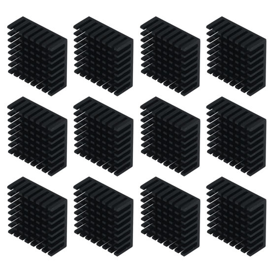 Picture of Antrader 12pcs Black Aluminum Cooler Radiator Heat Sink Heatsink 25 x 25 x 10mm