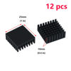 Picture of Antrader 12pcs Black Aluminum Cooler Radiator Heat Sink Heatsink 25 x 25 x 10mm