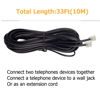 Picture of Uvital 33 Feet Telephone Landline Extension Cord Cable Line Wire with Standard RJ-11 6P4C Plugs(10M,1Pack) (Black)