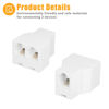 Picture of Uvital Phone Jack Splitter, Phone Line Splitter for Landline Telephone, RJ11 6P4C 1 Female to 2 Female Adapter, Comes with 4 Inch Cable(White,2 Pack)