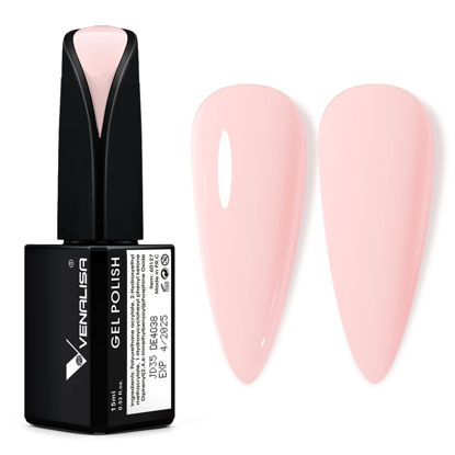 Picture of VENALISA Gel Nail Polish, 1 Pcs 15ml Nude Pink Color Spring Summer Soak Off UV LED Nail Gel Polish Nail Art Starter Manicure Salon DIY at Home, 0.53 OZ