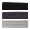 Picture of MapofBeauty 3 Pack Yoga Headbands Stretchy Cotton Head Band Hairwarp Sports Running Exercise Gym (Black/Dark Grey/Grey)