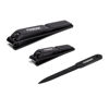 Picture of FIXBODY Nail Clipper Set - Black Stainless Steel Fingernails & Toenails Clippers & Nail File Sharp Nail Cutter, Stocking Stuffers for Men and Women, Thanksgiving, Christmas, Birthday Gifts for Him