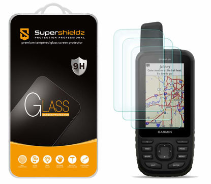 Picture of Supershieldz (3 Pack) Designed for Garmin GPSMAP 67 67i 66i 66s 66st 66sr Tempered Glass Screen Protector, Anti Scratch, Bubble Free