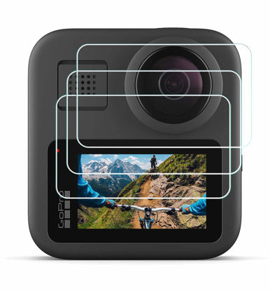 Picture of HUIPUXIANG Screen Protector for GoPro MAX Waterproof 360 Action Camera,[3 Pack] 0.3mm 9H Hardness Go pro Tempered Glass Protector Anti-Scrach Anti-Bubble