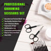 Picture of Facial Hair Small Grooming Scissors For Men Women - Eyebrow, Nose Hair, Mustache, Beard, Eyelashes, Ear Trimming Kit - Curved and Rounded Safety Tip Clippers For Hair Cutting- 2PCS Black