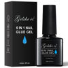 Picture of Gelike EC 6 in 1 Gel Nail Glue for Clear Acrylic Nails Long Lasting, Curing Needed UV Extension Glue for Clear False Nail Tips and Clear Press on Nails, Nail Repair Treatment