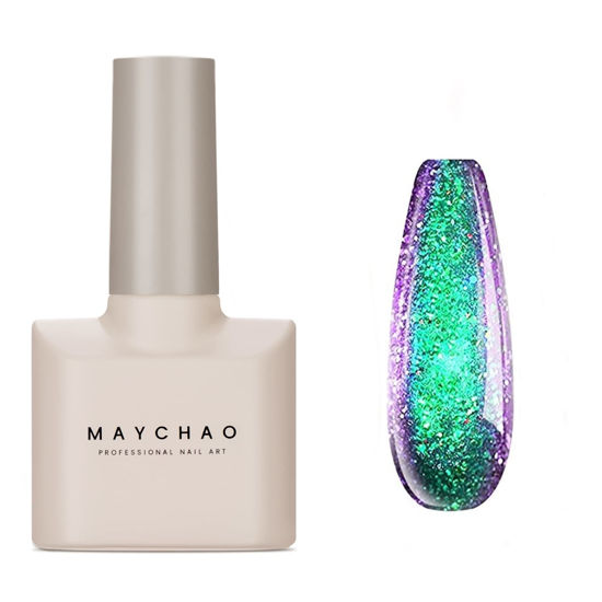 Picture of MAYCHAO 15ML Chameleon Gel Nail Polish 1Pc Green to Purple Nail Polish Soak Off UV LED Nail Gel Polish Nail Art Starter Manicure Salon DIY at Home, 0.5 OZ