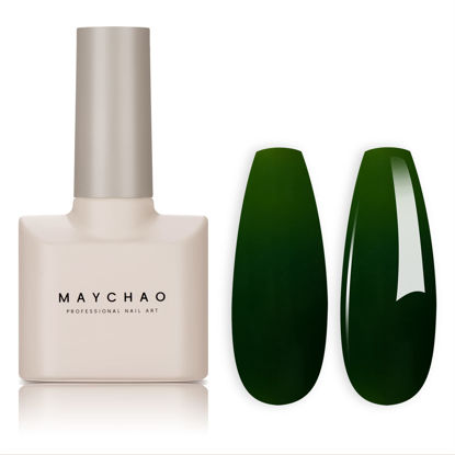 Picture of MAYCHAO 15ML Gel Nail Polish 1Pc Forest Green Nail Polish Soak Off UV LED Nail Gel Polish Nail Art Starter Manicure Salon DIY at Home, 0.5 OZ