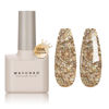 Picture of MAYCHAO 15ML Champagne Glitter Gel Nail Polish 1Pc Champagne Gel Polish Soak Off UV LED Nail Polish Nail Art Starter Manicure Salon DIY at Home, 0.5 OZ