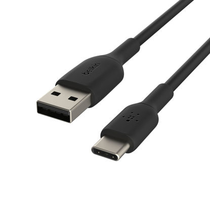 Picture of Belkin BoostCharge USB-C Cable (2M/6.6ft), USB-C to USB-A Cable, USB Type-C Cable for iPhone 15 Series, Samsung Galaxy S23, S23+, Note20, Pixel 6, Pixel 7, iPad Pro, Nintendo Switch, and More - Black