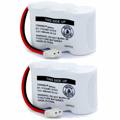 Picture of OXWINOU BT-17333 BT-27333 Handset Telephone Rechargeable Battery 2/3AA 3.6V NI-CD Cordless Phone Battery Compatible with BT17333 BT27333 BT-17233 BT17233 BT-163345 CS5121(Pack of 2)