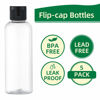 Picture of LISAPACK 3.4Oz Travel Bottles with Flip Cap (5 Pcs) Empty Transparent Dispenser Container for Travel Size Cosmetics (100ml, Clear)