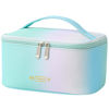 Picture of Gradient Makeup Bag Small Cosmetic Bags for Women Ladies Zipper Pouch Makeup Organizer Waterproof Cute Green Pink Blue(Rainbow Green)