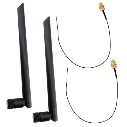 Picture of QAREQU 6dBi Wireless LAN Antenna RP-SMA MFH4 Extension Cable for M.2 NGFF WiFi Network Card