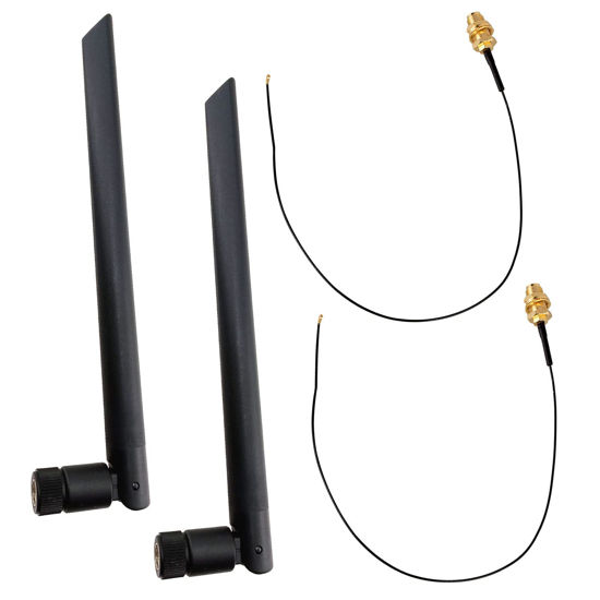Picture of QAREQU 6dBi Wireless LAN Antenna RP-SMA MFH4 Extension Cable for M.2 NGFF WiFi Network Card