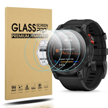Picture of Suoman 4-Pack Screen Protector Tempered Glass for Garmin Fenix 7 47mm,for Garmin Fenix 7/7 Solar/Fenix 7 Sapphire Solar 47mm Screen Protector Tempered Glass 2.5D 9H Hardness Ultra-thin