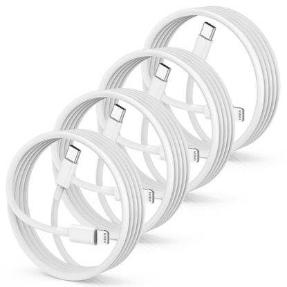 Picture of 4Pack USB C to Lightning Cable 6ft,(Apple MFi Certified) Type C to Lightning Cord 2M,Apple USB C Lightning Cable Super Fast Charger for iPhone 14/14 Pro 13/13 Pro/12/12 Mini/12 Pro Max/11 Pro/X/XS/XR