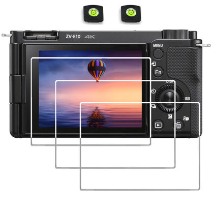 Picture of ZV-1F ZV-1 ZV-E10 Screen Protector Compatible Sony ZV1F ZV-1 ZV1 ZV-E10 ZVE10 Mirrorless Camera,debous Anti-scratch Tempered Glass crystal-clear Hard Protective Film Shield Cover Guard Lcd protection (3pcs)