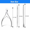Picture of Cuticle Nippers and Cuticle Pusher Manicure Tools Set - Professional Stainless Steel Nail Cuticle Remover Cutter Clippers Tool for Gel Nail Art Fingernails Toenails, Spa