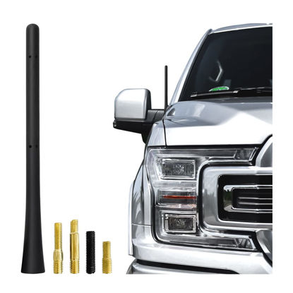 Picture of Universal Antenna Mast for Car Roof, 7 inch Flexible Rubber AM/FM Radio Antenna, Auto Replacement Accessories with Screws Adapter, Compatible for Most Car Models with Removable Antenna (Black)