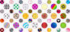 Picture of StickerTalk Decorated Camera Dots Webcam Covers, 1 Sheet of 32 Stickers at 0.25 inches Diameter, 21 Stickers at 0.375 inches Diameter.