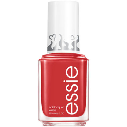 Picture of essie Salon-Quality Nail Polish, 8-free Vegan, Valentines Day 2023 collection, Coral, Burning Love, 0.46 fl oz