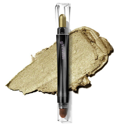 Picture of LUXAZA Cream Single Eyeshadow Stick with Blending Brush, Hypoallergenic Eye Shadow Stick Makeup, Pro Waterproof & Long Lasting Eye Brightener Stick,Eyeshadow Pencil Crayon Shimmer #101