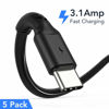 Picture of 6 inch Short Fast Charging Cord, 5 Pack Durable USB A to USB Type C 3A Cable for Charging Station Compatible with Samsung Galaxy Note 9 10 S10 S20 S30 OnePlus 7T 8T LG V30 V40