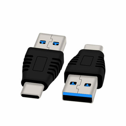 Picture of rgzhihuifz Type-C Male to USB3.0 Male Adapter，USB C to USB A 5G 3A Converter, USB 3.1 AM to CM Support Data Synchronization and Charging, Suitable for Mobile Phones, Computers,2-Pack