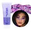 Picture of DAGEDA Body Glitter Gel, Face Glitters Body Gel Sequins Shimmer Liquid Eyeshadow, Chunky Glitter for Face Hair Nails, Holographic Cosmetic Laser Powder Festival Glitter Makeup1.7oz (Violet)