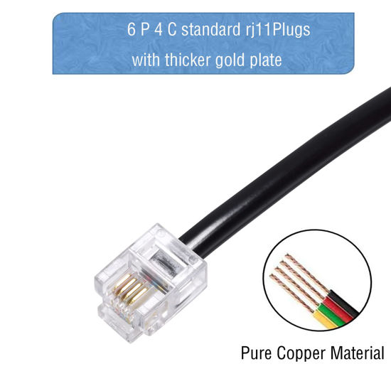 GetUSCart Telephone landline Extension Cord Cable Cord with Standard