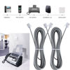 Picture of LanSenSu 15-Feet Telephone landline Extension Cord Cable Cord with Standard RJ-11 6P4C Plug (Silver 15-ft, 2Pack)
