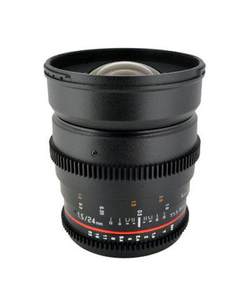 Picture of Rokinon Cine CV24M-S 24mm T1.5 Cine Wide Angle Lens for Sony Alpha with De-Clicked Aperture and Follow Focus Compatibility 24-24mm Wide-Angle Lens,Black