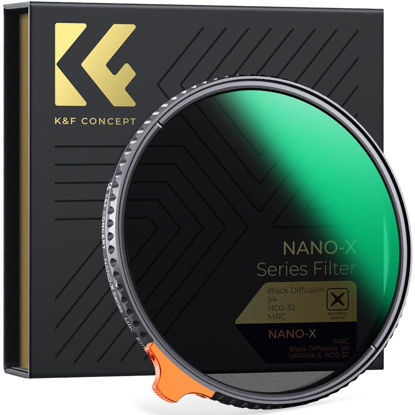 Picture of K&F Concept 49mm Black Diffusion 1/4 Effect & Variable ND2-ND32 ND Filter 2-in-1 for Camera Lens with 28 Multi-Layer Coatings (Nano-X Series)