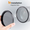 Picture of K&F Concept 72mm Magnetic Variable ND Lens Filter ND2-ND32 (1-5 Stops) + Magnetic Basic Ring Kit, Adjustable Neutral Density Filter with 28 Multi-Layer Coatings Waterproof (Nano-X Series)