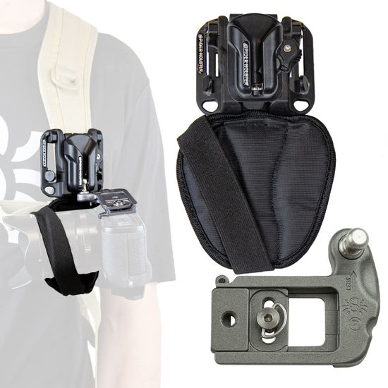 Spider Holster Spider X Belt and Backpack Camera Holster Kit with Clip On Self Locking Camera Holster Mirrorless Camera Plate and Backpack Adapter