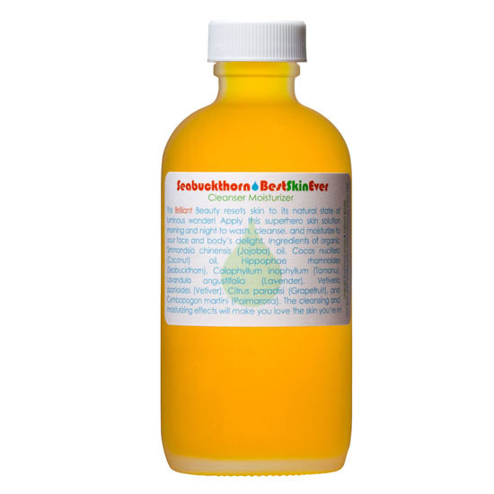 Picture of Living Libations - Organic Best Skin Ever All-In-One Facial Cleanser, Exfoliator + Moisturizer | Natural, Wildcrafted, Vegan Clean Beauty (Seabuckthorn, Refill 4 fl oz | 120 ml)