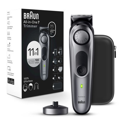 Picture of Braun All-in-One Style Kit Series 7 7420, 11-in-1 Trimmer for Men with Beard Trimmer, Body Trimmer for Manscaping, Hair Clippers & More, Braun’s Sharpest Blade, 40 Length Settings, Waterproof
