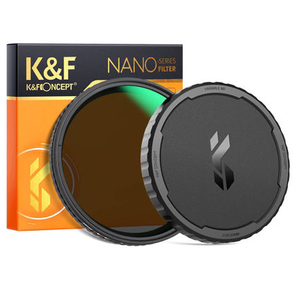 Picture of K&F Concept 82mm Variable ND2-32 Lens Filter & Filter Cap Kit (2 Pcs) Adjustable Neutral Density Lens Filter with TPU Filter Cap for Lens Filter