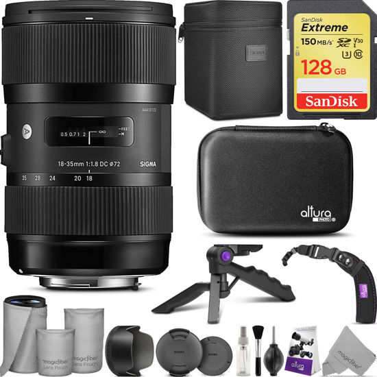 Picture of Sigma 18-35mm F1.8 Art DC HSM Lens for Canon DSLR Cameras with Altura Photo Advanced Accessory and Travel Bundle