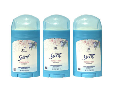 Picture of Secret Anti-Perspirant Deodorant Wide Solid Powder Fresh, 1.7 Ounce (Pack of 3)