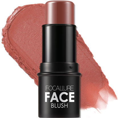 Picture of FOCALLURE Cream Blush Makeup,Buildable Blush Stick for Cheeks,Matte and Dewy Finish,Long Wearing,Easy Application,Lightweight Multi Stick,BURNING CLAY