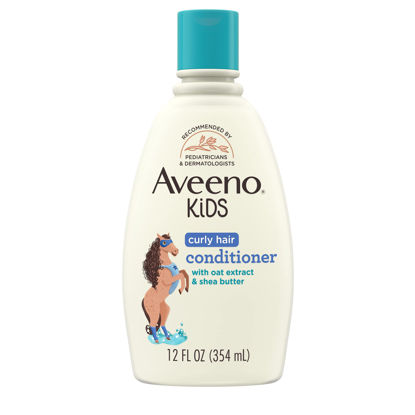 Picture of Aveeno Kids Curly Hair Conditioner With Oat Extract & Shea Butter, Gently Nourishes & Hydrates for Defined Curls, Tear-Free & Suitable for Sensitive Skin, Hypoallergenic, 12 fl. Oz