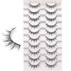 Picture of Losha Eyelashes Manga Lashes Natural Look Wispy Fluffy False Eyelashes 10 Pairs Reusable Anime Fake Eye Lashes Pack Like Individual Clusters| NO.393