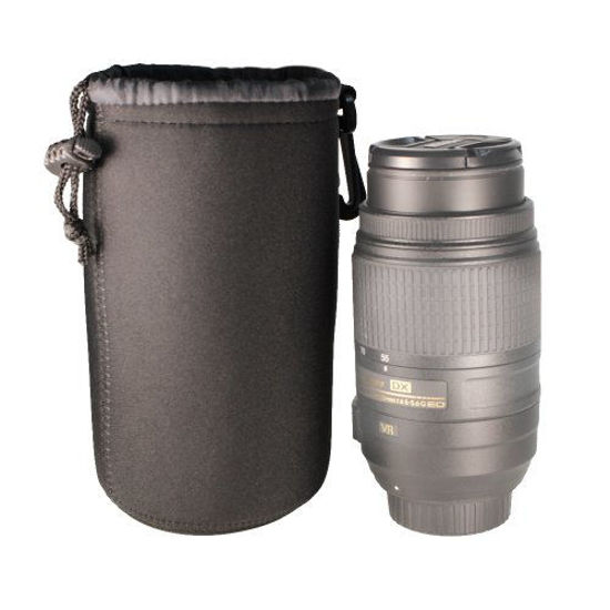 Picture of Foto&Tech DSLR Camera Drawstring Soft Neoprene Lens Pouch Bag Cover Compatible with Canon Nikon Sony Panasonic Fujifilm Olympus Pentax Sigma DSLR/SLR/Evil Camera (Large)