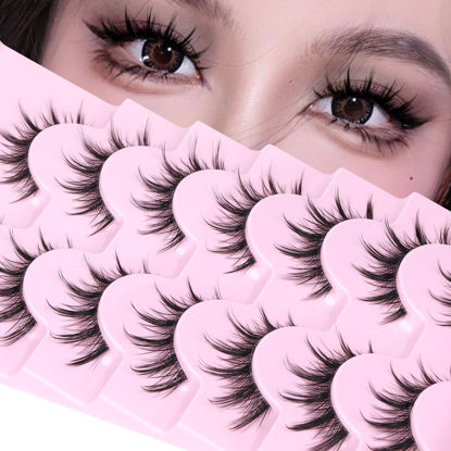 Manga Lashes Natural Look False Eyelashes Anime Lashes Mink Wispy Fluffy  Spiky 3D Volume Eyelashes Pack Korean Japanese Asian Cosplay Fake Eyelashes