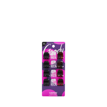 Picture of Goody Small Basic Half-Claw Clips, 3 Prong Hair Clips, Assorted Neutral Colors, All Hair Types, 12 Count (Pack of 1)